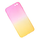 Gradual Colorful Case Gradient Change Color Phone Lightweight Cover Translucent Shock Absorbing Flexible TPU for iPhone 6 6S Plus 5.5 Inch Pink and Yellow