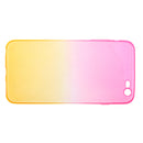 Gradual Colorful Case Gradient Change Color Phone Lightweight Cover Translucent Shock Absorbing Flexible TPU for iPhone 6 6S Plus 5.5 Inch Pink and Yellow