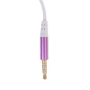 Metal In-Ear Night Luminous Earphone Universal Wired Earbud with Line Control Built-in Microphone Fits All 3.5mm Plug Mobile Phone Purple