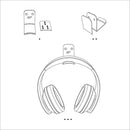 Headphone Hook Holder Headset Hanger Stand Monitor Wall or Desk Earphone Wall Display PC Hook Sticky On & Screwing Kit