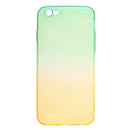 Gradual Colorful Case Gradient Change Color Phone Lightweight Cover Translucent Shock Absorbing Flexible TPU for iPhone 6 6S 4.7 Inch Green and Yellow