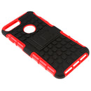 Dual Layer Defender Shockproof Drop Proof High Impact Hybrid Armor Silicone Rugged Case for iPhone 7 plus with Kickstand Red