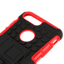 Dual Layer Defender Shockproof Drop Proof High Impact Hybrid Armor Silicone Rugged Case for iPhone 7 plus with Kickstand Red