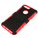 Dual Layer Defender Shockproof Drop Proof High Impact Hybrid Armor Silicone Rugged Case for iPhone 7 plus with Kickstand Red