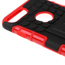 Dual Layer Defender Shockproof Drop Proof High Impact Hybrid Armor Silicone Rugged Case for iPhone 7 plus with Kickstand Red