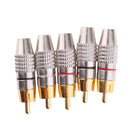 5x RCA Male Plug RCA Phono Male Plug Audio Connector Adapter Terminal