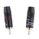 2X Copper AV RCA Plug Audio Cable Male Connector Gold Plated Hi-Fi Loud