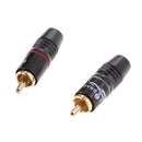 2X Copper AV RCA Plug Audio Cable Male Connector Gold Plated Hi-Fi Loud