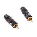 2X Copper AV RCA Plug Audio Cable Male Connector Gold Plated Hi-Fi Loud
