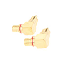 2x Right Angle RCA Adaptor Plug Male to Female 90 Degrees Gold Plated