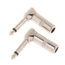 2 pieces 3.5mm Stero Jack to Right Angled 90 Degree 6.35mm Big Jack Plugs