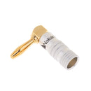 2 Pieces L Shape 4mm Audio Speaker Jack Connector Banana Plug Adaptor
