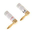 2 Pieces L Shape 4mm Audio Speaker Jack Connector Banana Plug Adaptor