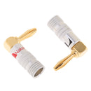 2 Pieces L Shape 4mm Audio Speaker Jack Connector Banana Plug Adaptor