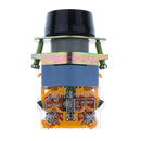 AC 380V 15A 1NO 1NC 4 Terminals Yellow Momentary Self Reset Push Button Switch LA39-11BN