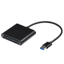 3 in 1 USB3.0 Card Reader, Flash Drive USB/ Micro USB TF/SD Card Camera Reader Adapter and Micro USB OTG Adapter for iPad/ MAC/ PC/ Android Phones Black