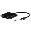 3 in 1 USB3.0 Card Reader, Flash Drive USB/ Micro USB TF/SD Card Camera Reader Adapter and Micro USB OTG Adapter for iPad/ MAC/ PC/ Android Phones Black