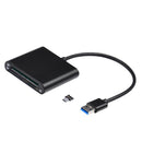 3 in 1 USB3.0 Card Reader, Flash Drive USB/ Micro USB TF/SD Card Camera Reader Adapter and Micro USB OTG Adapter for iPad/ MAC/ PC/ Android Phones Black