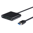 3 in 1 USB3.0 Card Reader, Flash Drive USB/ Micro USB TF/SD Card Camera Reader Adapter and Micro USB OTG Adapter for iPad/ MAC/ PC/ Android Phones Black