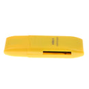2-in-1 USB 2.0 OTG Multi Memory Card Reader for MicroSD SD SDHC SDXC Yellow