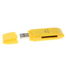 2-in-1 USB 2.0 OTG Multi Memory Card Reader for MicroSD SD SDHC SDXC Yellow