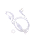 2 Pin White Aluminum Foil Earpiece Earphone Headset PTT(Push To Talk) with Built-in Line Mic Microphone for Baofeng Hytera TC368 Two Way Radio
