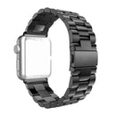 For Apple Watch iWatch Smart Wear Bracelet 38mm Quick-Release Stainless Steel Watchband Strap with Buckle Black