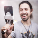 Universal Karaoke Cell Phone Clip Holder Handheld Wireless Microphones Mic Stand for iPhone Samsung White
