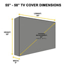 Outdoor TV Cover, Durable Weatherproof Protector, Designed for 55'' - 58'' LCD, LED and Plasma Screen TV with Remote Controller Pocket, Fits Most Stands and Standard Wall Mounts(Black)