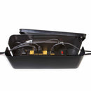 Cable Management Box Organizer - 15.7x 6.1x 5.3 inches, Large (Storage for Desk, TV, Computer, & USB Hub) System to Cover and Hide, Power Strips, Surge Protector, & Cords Black