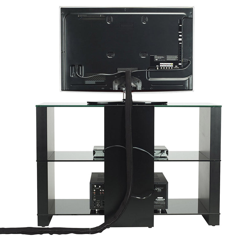 1.0m/39" Cable Management Sleeve, Flexible Neoprene Cable Wrap Wire Cord Hider Cover Organizer System for PC/ TV/ Office/ Phones