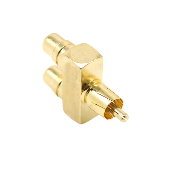 2pieces RCA AV Audio Y Splitter Plug Adapter 1 Male to 2 Female