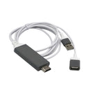 USB to HDMI Cable Adapter, Digital AV Adapter Lead HD Splitter Cable for iPhone Samsung iPad to Mirror on HDTV Projector - Plug and Play MHL Cable White