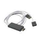 USB to HDMI Cable Adapter, Digital AV Adapter Lead HD Splitter Cable for iPhone Samsung iPad to Mirror on HDTV Projector - Plug and Play MHL Cable White