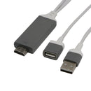 USB to HDMI Cable Adapter, Digital AV Adapter Lead HD Splitter Cable for iPhone Samsung iPad to Mirror on HDTV Projector - Plug and Play MHL Cable White