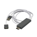 USB to HDMI Cable Adapter, Digital AV Adapter Lead HD Splitter Cable for iPhone Samsung iPad to Mirror on HDTV Projector - Plug and Play MHL Cable White