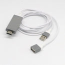 USB to HDMI Cable Adapter, Digital AV Adapter Lead HD Splitter Cable for iPhone Samsung iPad to Mirror on HDTV Projector - Plug and Play MHL Cable White