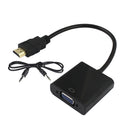 HDMI Male to VGA Female with 3.5mm Jack Audio Output Cable Converter Adapter Lead for HDTV PC PS3 Xbox 360 Monitor Projector Black