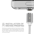 Mini2 Micro USB Magnetic LED Display Data Sync Fast Charge 3.28ft Cable for Android silver