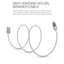Mini2 Micro USB Magnetic LED Display Data Sync Fast Charge 3.28ft Cable for Android silver