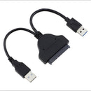 USB to SATA 22Pin Adapter Connector Lead with USB Cable for 2.5" HDD Hard Disk Drive Data Transfer