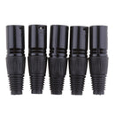 5pcs XLR 3 Pin Snake Plug Audio Microphone Cable Connector Male MIC Jack