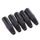 5pcs XLR 3 Pin Snake Plug Audio Microphone Cable Connector Male MIC Jack