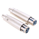2x XLR Female to RCA Female Plug 3Pin Audio Cable Microphone Mic DJ Adapter