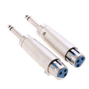 2 Pack XLR 3-Pin Female to 1/4" 6.35mm Mono Male Jack Audio Mic Adapter