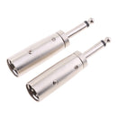 2 Pack XLR 3-Pin Male to 1/4" 6.35mm Mono Male Jack Audio Mic Adapter