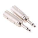 2 Pack XLR 3-Pin Male to 1/4" 6.35mm Mono Male Jack Audio Mic Adapter