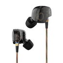 KZ-ATE Dynamic Balanced Armature In Ear HIFI Monitors DJ Studio Stereo Music Earphones Headphone Earbuds For Mobile Phone iPhone Samsung MP3 MP4 Music Player no Mic (Black)