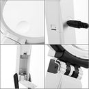 5.5 inch Dual Use Desktop & Handheld LED Magnifier Folding Stand with 10 LED Lamp Powered by 2 AA Battery or US Adapter for Reading / Working Magnifying EU Plug