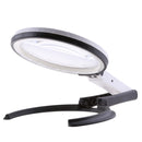 5.5 inch Dual Use Desktop & Handheld LED Magnifier Folding Stand with 10 LED Lamp Powered by 2 AA Battery or US Adapter for Reading / Working Magnifying EU Plug